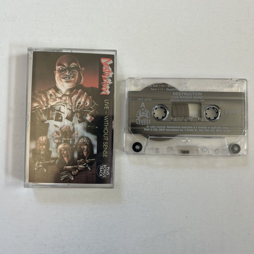 Destruction Live Without Sense Cassette 1989 Noise Thrash Metal + Bonus Track